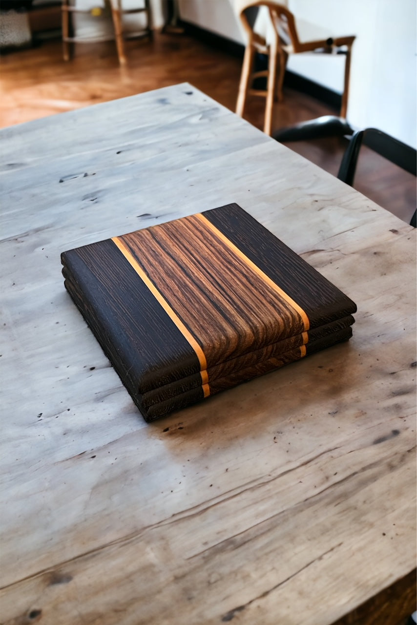 Exotic Wood Coasters - Set of 3