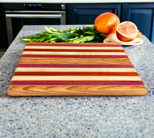 Cutting Board - 12"x16"x1.25" Beautiful Exotic & Domestic Wood