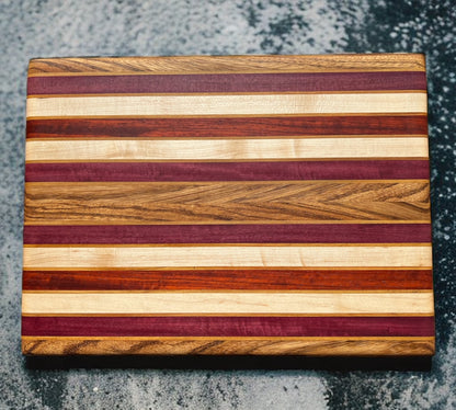 Cutting Board - 12"x16"x1.25" Beautiful Exotic & Domestic Wood
